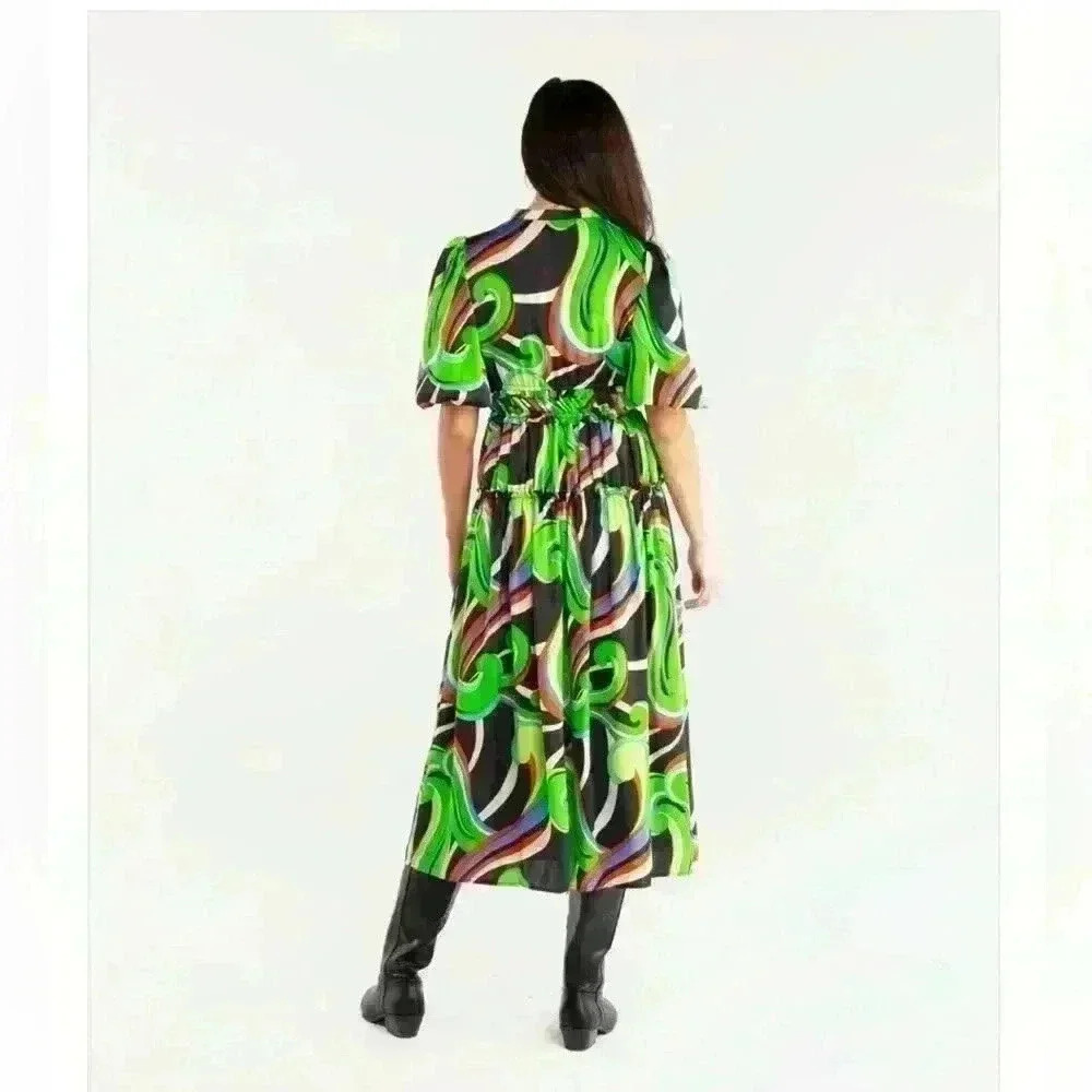 Alden Adair Shelbi Dress in Kimono new NWT colorful maxi - Picture 4 of 10
